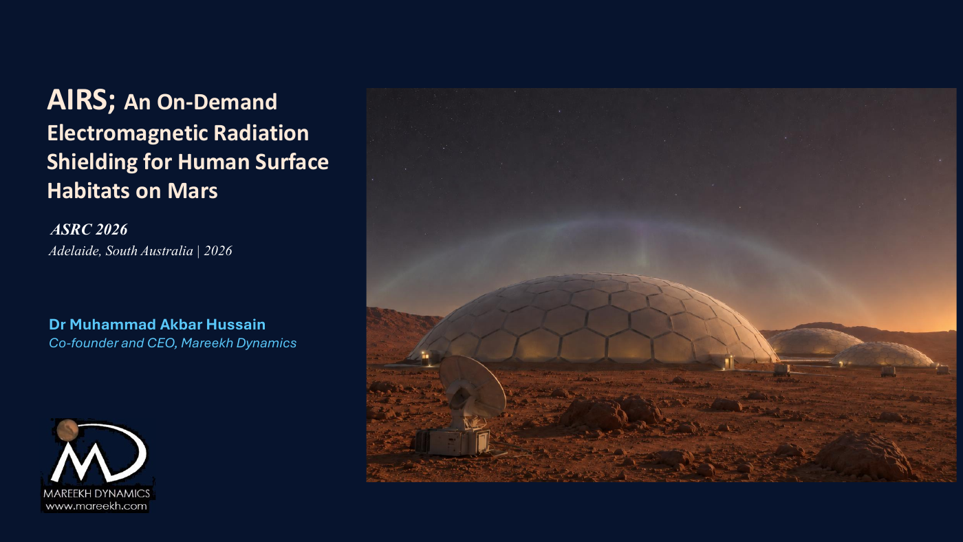 AIRS presentation cover showing Martian surface habitats
